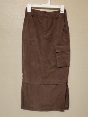 Blue Blush Brown Casual Cargo Skirt